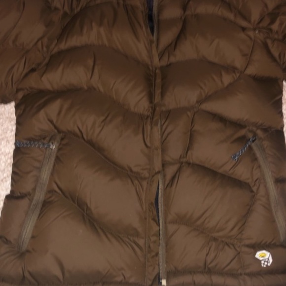 🤎 Mountain Hardwear Down Puffer Coat Jacket Brown small - Picture 2 of 5
